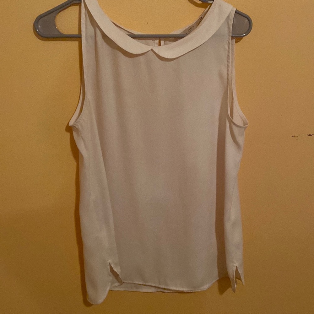 Loft White dressy collared tank